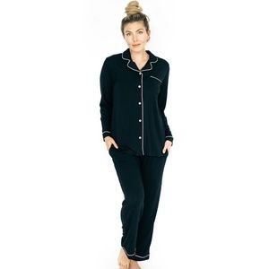 Kindred Bravely Cleo Bamboo Long Sleeve Nursing/Maternity Pajamas, Black, Small